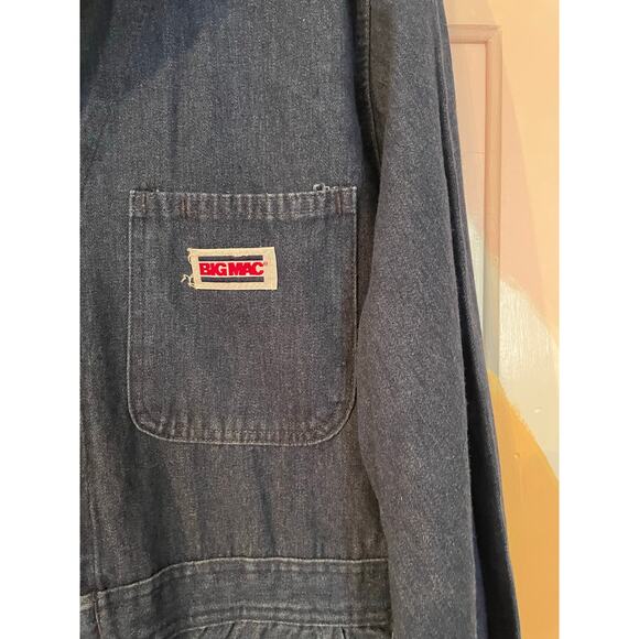 Vintage Big Mac Denim Coveralls 42L USA Made Workwear Mechanic Jumpsuit - Picture 9 of 13